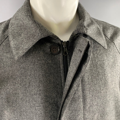 MARIO VALENTE Size 36 Grey Wool Hidden Placket Coat