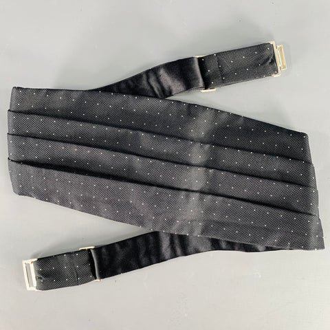 BROOKS BROTHERS Size S/M Black White Dots Silk Cummerbund
