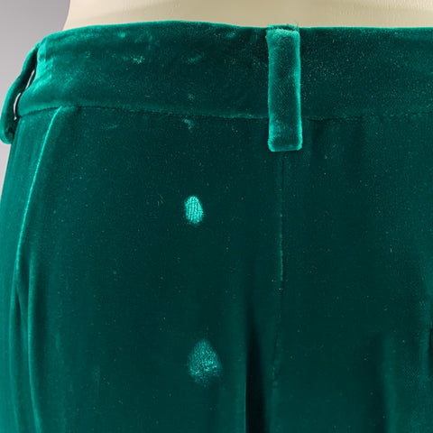 GIORGIO ARMANI Size 6 Green Emerald Velvet Viscose Silk Pants