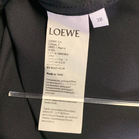 LOEWE Size S Black Silk Tunic Long Sleeve Shirt