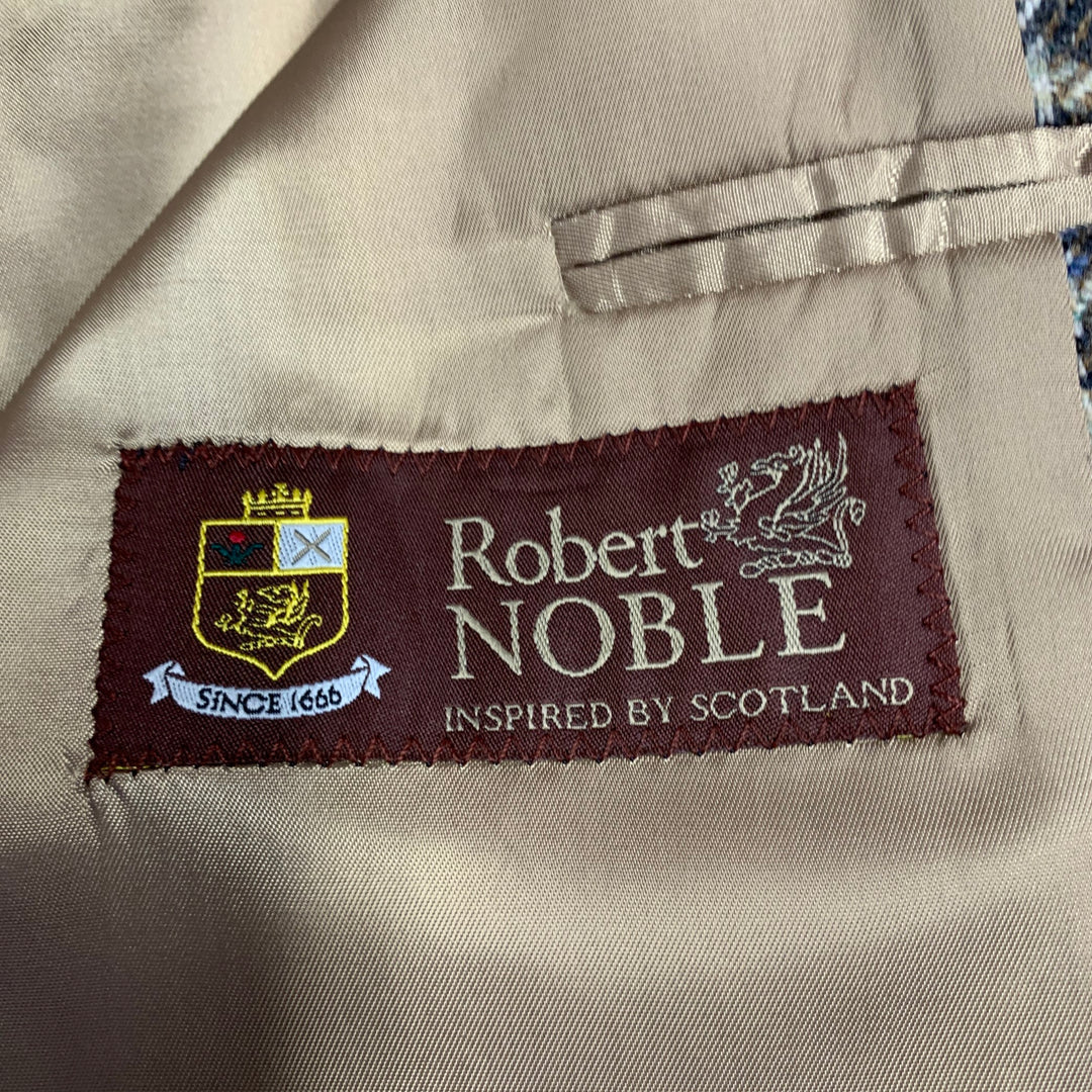 O'CONNELL'S Size 42 Long Beige Red Brown Plaid Virgin Wool Sport Coat