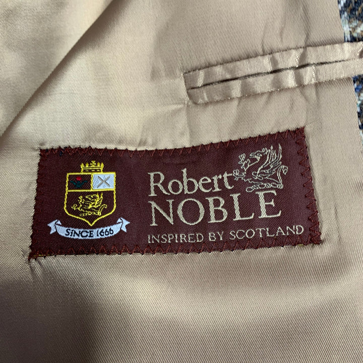 O'CONNELL'S Size 42 Long Beige Red Brown Plaid Virgin Wool Sport Coat