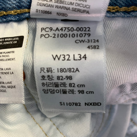 LEVI STRAUSS Size 32 Blue Cotton Wide Leg Distressed Raw Edge Jeans