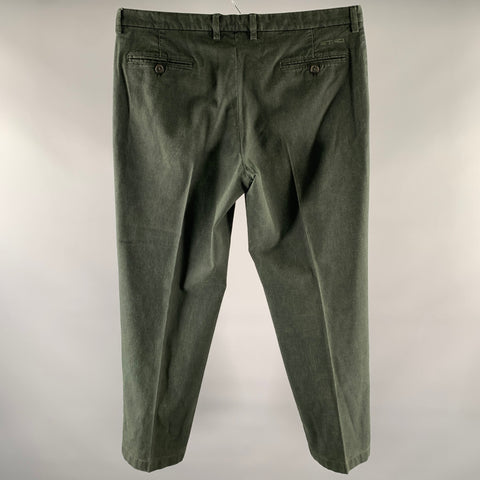 ETRO Size 36 Forest Green Cotton Blend Zip Fly Casual Pants