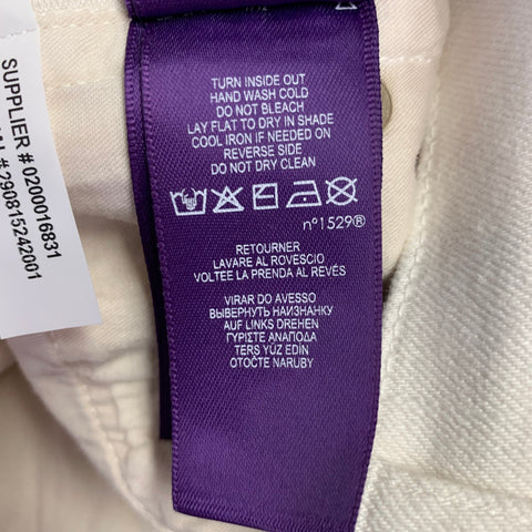 RALPH LAUREN Size 29 White Twill Cotton Blend Bootcut Five Pockets Jeans