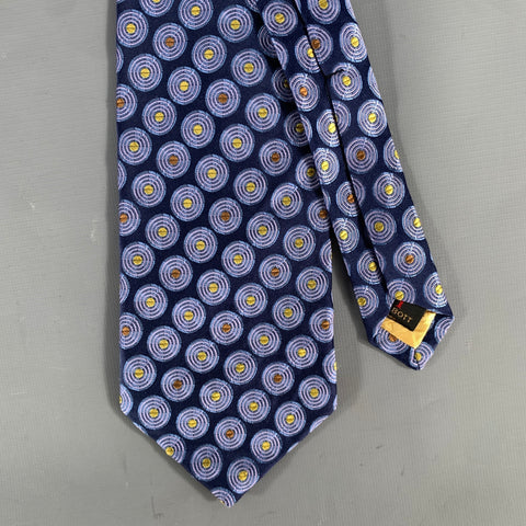 ROBERT TALBOTT Navy Multi Color Geometric Silk Tie