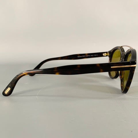 TOM FORD Brown Black Tortoiseshell Acetate Sunglasses