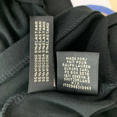 RALPH LAUREN Taille S Pull à manches longues en viscose élasthanne noir