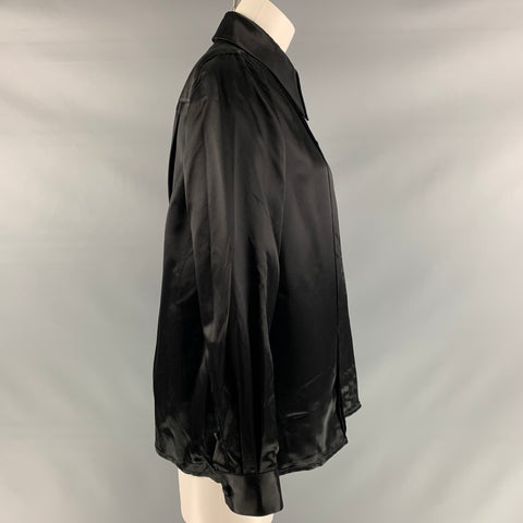 MARC JACOBS Camisa con botones plisada de viscosa negra talla 6