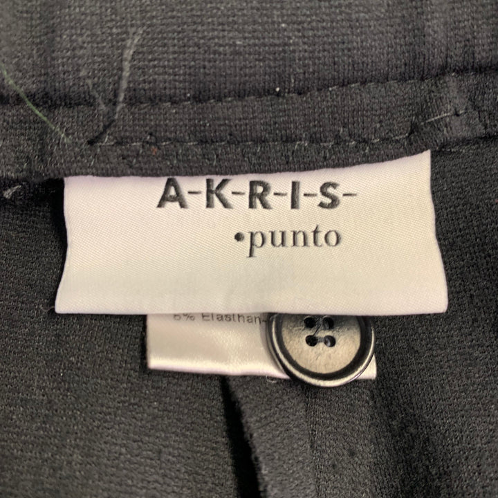 AKRIS Size 8 Black Polyester Blend Velvet Narrow Leg Casual Pants