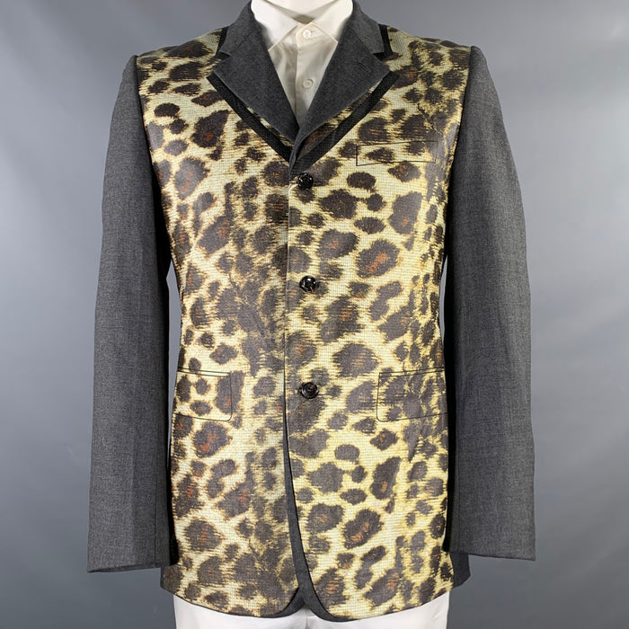 COMME des GARCONS HOMME PLUS Size L Grey Tan Brown Wool Sport Coat