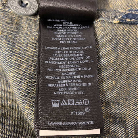 RRL by RALPH LAUREN Size XL Navy Indigo Contrast Stitch Cotton Denim Overshirt
