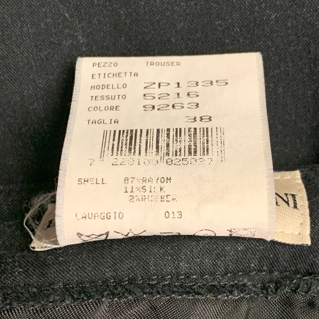 EMPORIO ARMANI Size 2 Black Rayon Blend Side Tabs Straight Dress Pants