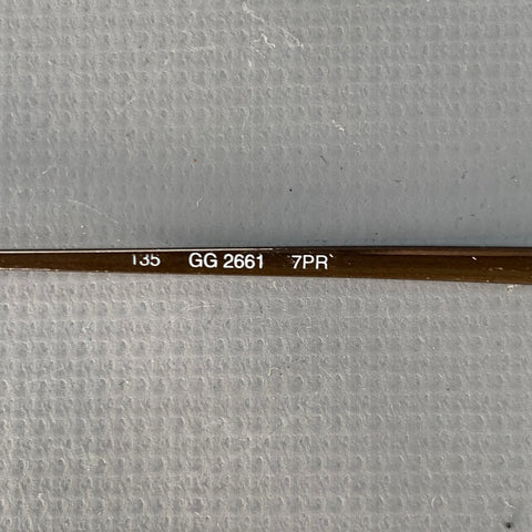 GUCCI Brown Metal Semi Rimless Eyewear Readers