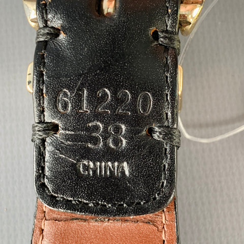 VINTAGE Size 38 Black Woven Leather Belt