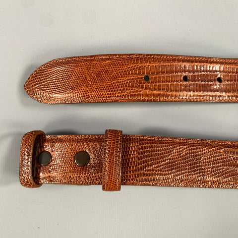 COACH Size 38 Brown Crackled Lizard Belt