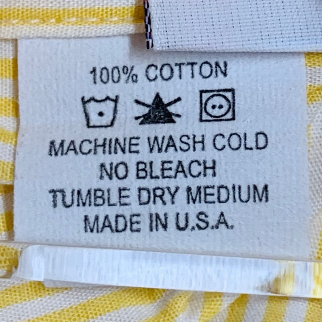 STEVEN ALAN Size S Yellow White Stripe Cotton Button Down Collar Long Sleeve Shirt
