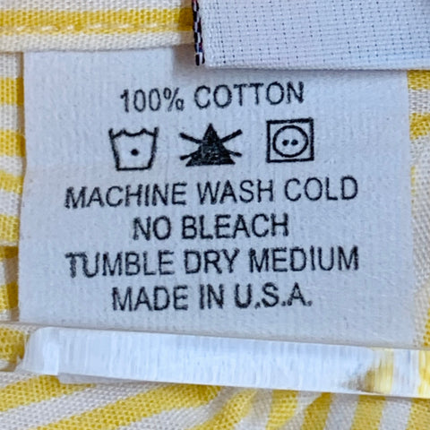STEVEN ALAN Size S Yellow White Stripe Cotton Button Down Collar Long Sleeve Shirt
