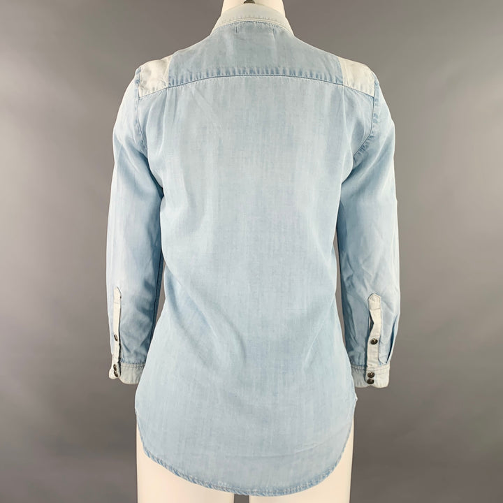 THE KOOPLES Size S Blue Light Blue Tencel Long Sleeve Shirt