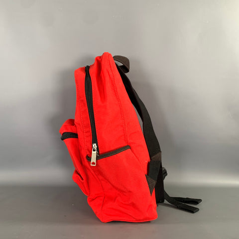 JACK SPADE Red Black Solid Canvas Backpack Bag