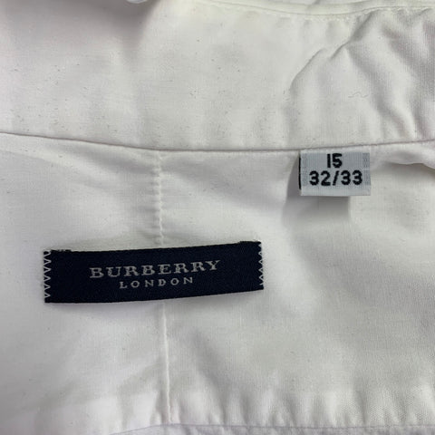 BURBERRY LONDON Size S White Cotton One Pocket Long Sleeve Shirt