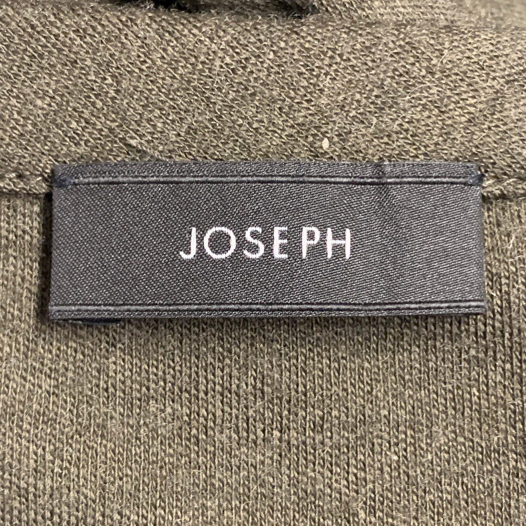 JOSEPH Size S Olive Green Wool Gathered Side Zipper Midi Dress