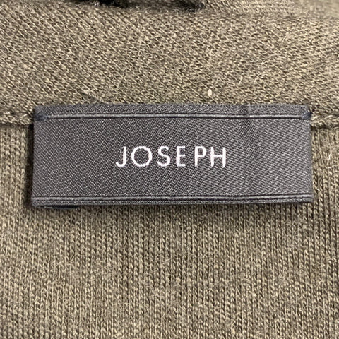 JOSEPH Size S Olive Green Wool Gathered Side Zipper Midi Dress