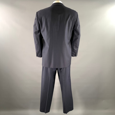 ERMENEGILDO ZEGNA Size 44 Navy Black Glen Check Wool Notch Lapel Suit