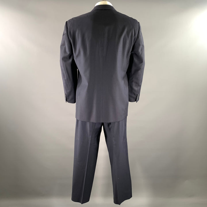 ERMENEGILDO ZEGNA Size 44 Navy Black Glen Check Wool Notch Lapel Suit