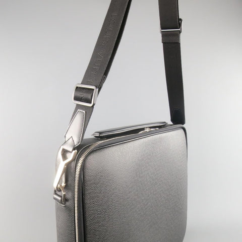 LOUIS VUITTON Black Leather ODESSA ARDOISE Computer Briefcase Bag