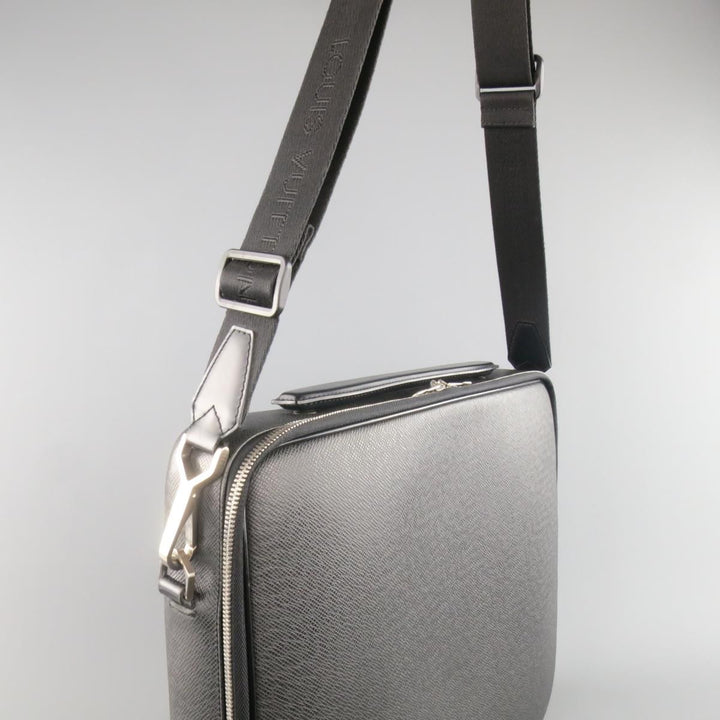 LOUIS VUITTON Black Leather ODESSA ARDOISE Computer Briefcase Bag