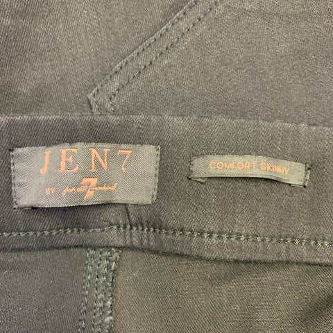 7 FOR ALL MANKIND Size 8 Black Cotton Stretch Blend Elastic Waistband Jeans