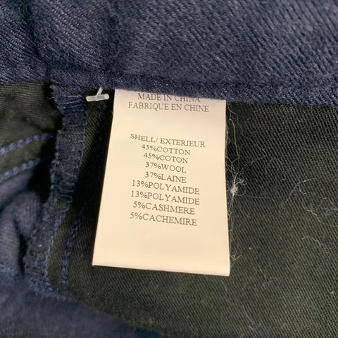THEORY Size 30 Navy Cotton Wool Blend Straight Jeans