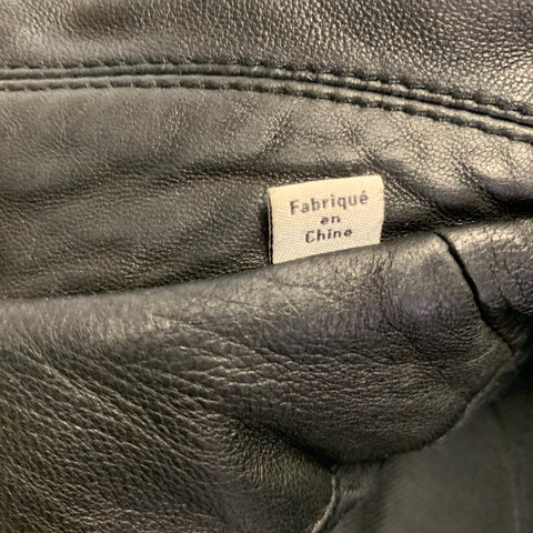 VINCE Size S Black Leather Lambskin Biker Jacket