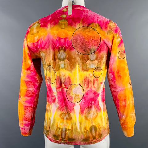 ADVISORY BOARD CRYSTALS Size S Orange Fuchsia Tie Dye Long Sleeve T-shirt