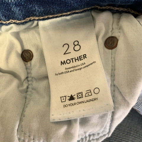 MOTHER Size 28 Blue Cotton Blend Straight leg Jeans