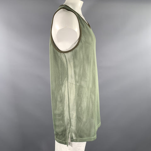 JOHN ELLIOTT Size XXL Green Olive Mesh Polyester Basketball Tank Top