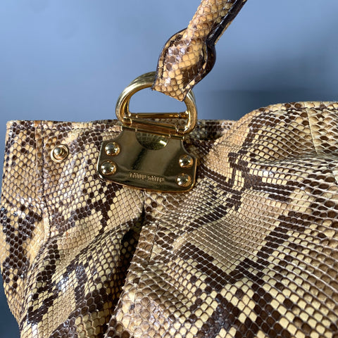 MIU MIU Tan Brown Snakeskin Snakeskin Leather Hobo Handbag