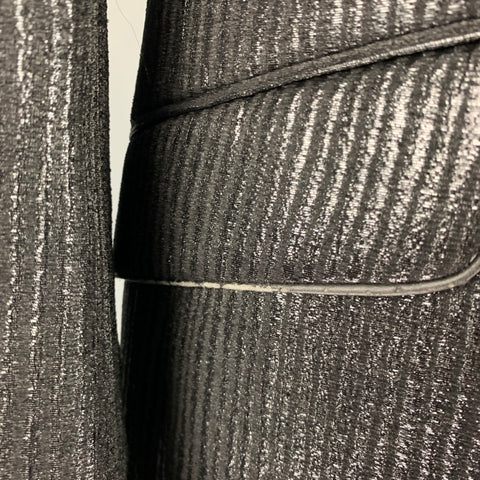 CoSTUME NATIONAL Size 42 Black Metallic Viscose Blend Peak Lapel Suit
