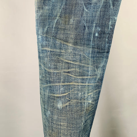 DIESEL Size 26 Tepphar Blue Cotton Blend Tapered Slim Distressed Jeans