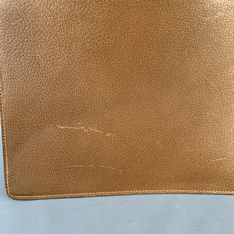 GUCCI Vintage Tan Pebble Grain Leather Combo Lock Briefcase