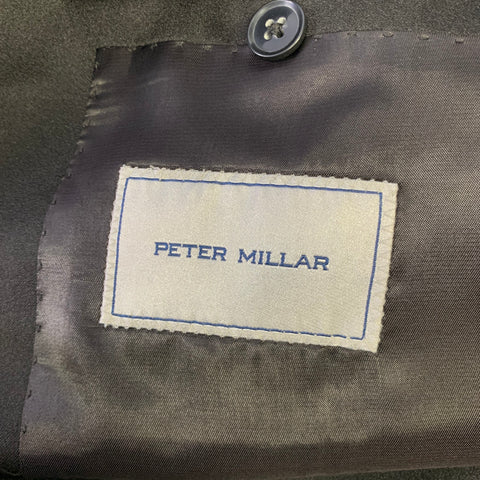 PETER MILLAR Chest Size 46 Regular Black Wool Notch Lapel 38 30 Tuxedo