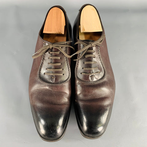TOM FORD Size 10.5 Brown Leather Oxford Lace-Up Shoes