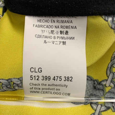 VERSACE COLLECTION Size M Yellow Black Chain Polyester Bomber Jacket