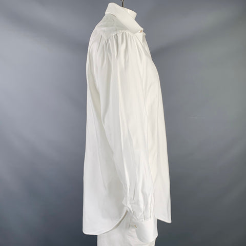 KITON Size L White Cotton Button Up Long Sleeve Shirt