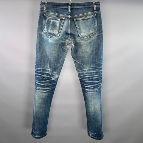 A.P.C. Size 28 Navy Wash Denim Button Fly Jeans