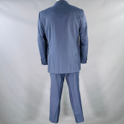 PETER MILLAR Size 44 Regular Blue Wool Notch Lapel Suit