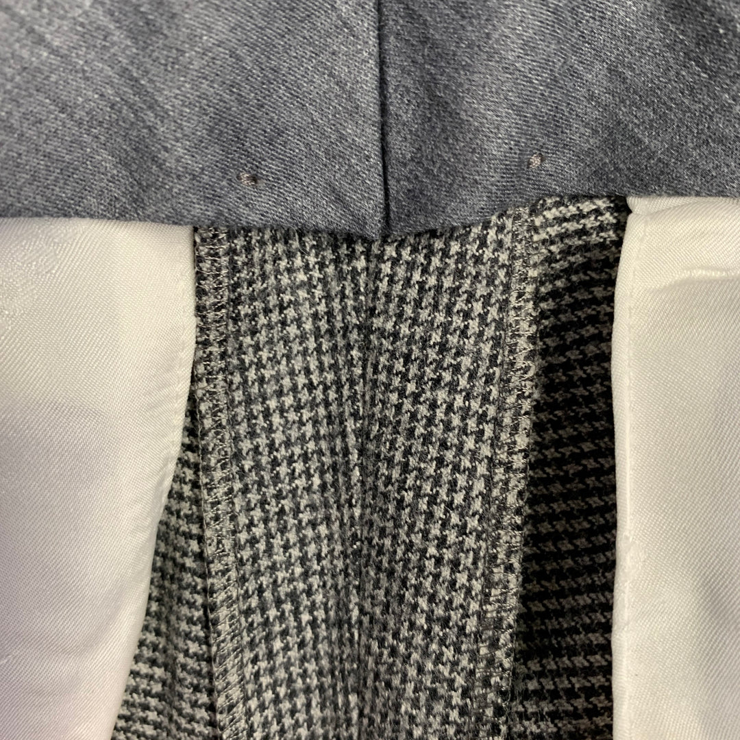 DSQUARED2 PARIS Size 40 Grey Black Houndstooth Wool Notch Lapel Suit