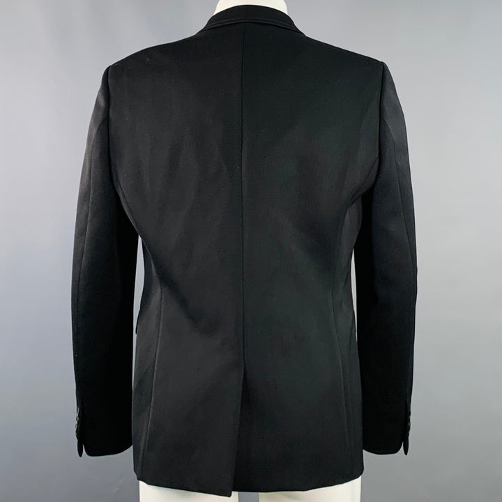 BURBERRY PRORSUM Size 40 Black Wool Twill Notch Lapel Sport Coat