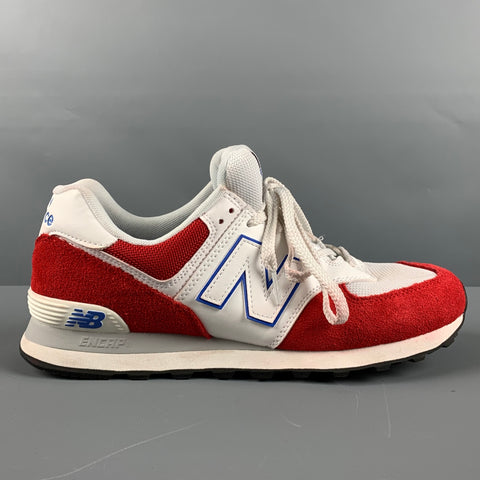 NEW BALANCE 574 Size 9.5 Red White U574EW2 Sneakers